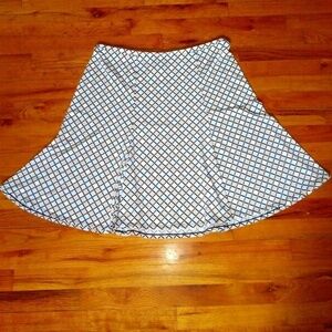 George skirt diamond print trumpet flare stretch